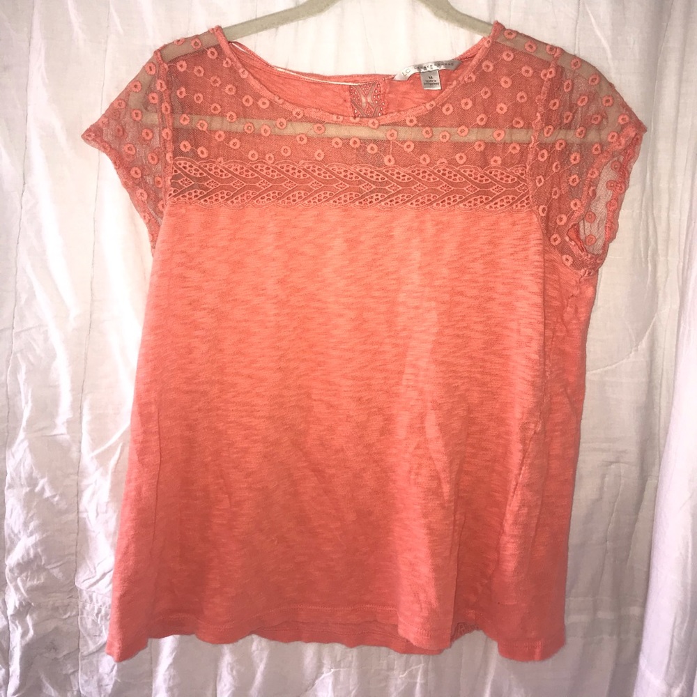 Pinkish Orange Lauren Conrad Blouse Size Medium